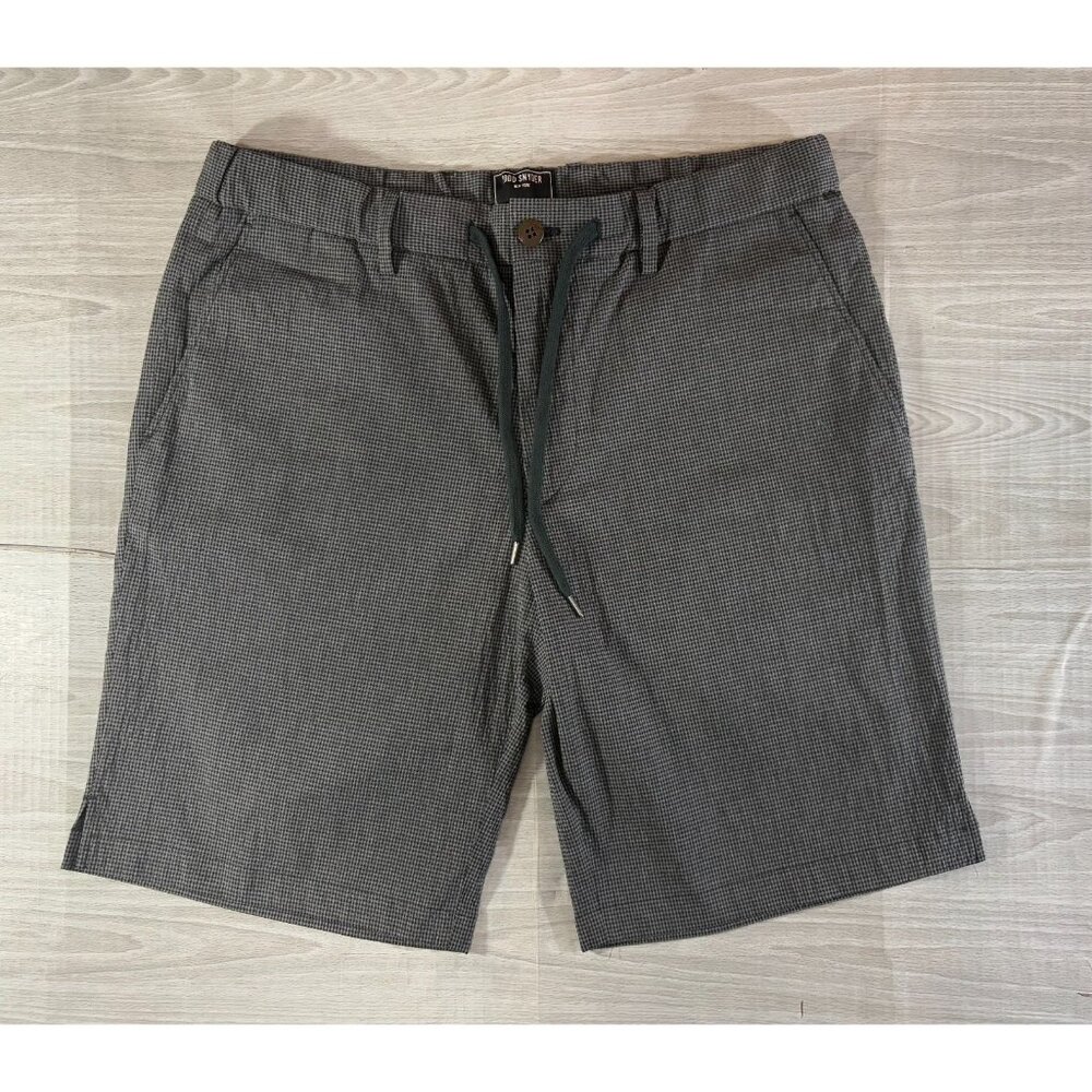 TODD SNYDER Traveler Cotton Stretch Chino Shorts sz M color plaid grey NWOT